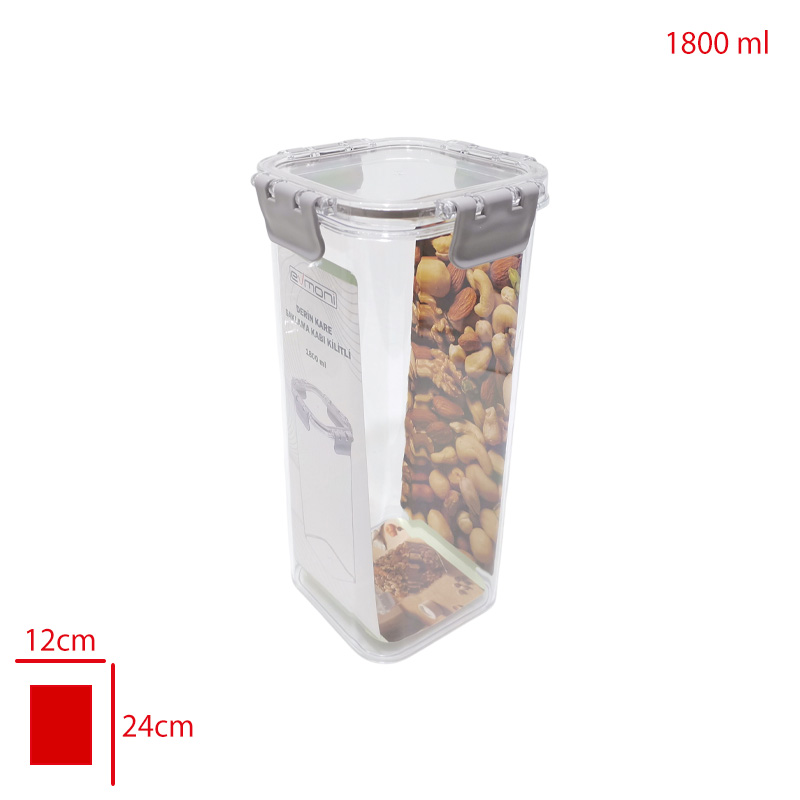 EVMONI SAKLAMA KABI KILITLI KARE 1800 ML
