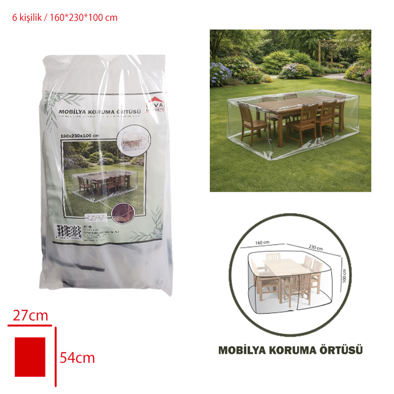 MOBILYA KORUMA ORTUSU 6 KISILIK DIKDORTGEN 160*230*100 CM - 1. Minimum sipariş tutarı 5.000TL'dir (KDV hariç).
2. Fiyatlarımız İzmir teslim fiyatlarıdır; kargo ücreti Kargo ve Teslimat Politikası'na göre hesaplanır (₺100.000 ve üzeri siparişlerde ücretsiz).
3. Spot ve sipariş üzerine tedarik edilen ürünlerde stok durumu ve teslim süresi sipariş onayında bildirilir.
4. Kusurlu, hasarlı veya yanlış gönderilen ürünler, teslimden itibaren 14 gün içinde bildirilmesi hâlinde iade alınır.
5. Şahıs şirketlerine ve tüzel kişilere faturalı satış yapılmaktadır; bireysel tüketicilere satış yapılmamaktadır.
