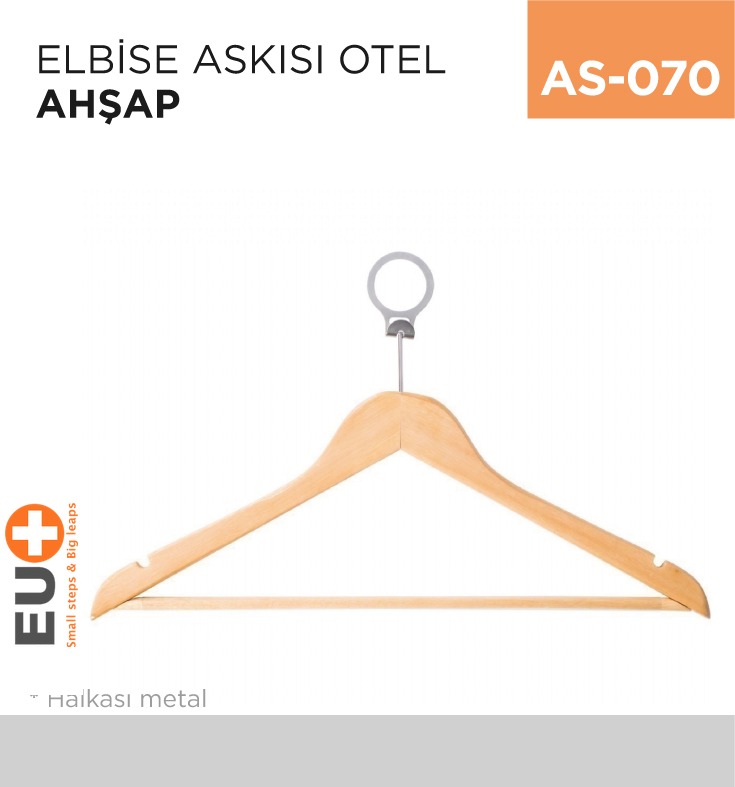 ELBİSE ASKISI OTEL AHŞAP (METAL HALKALI)