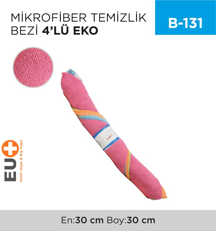 MİKROFİBER TEMİZLİK BEZİ 4LÜ EKO