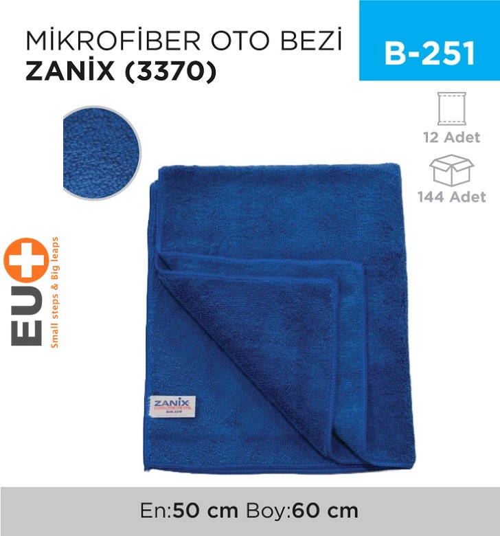 MİKROFİBER OTO BEZİ ZANİX 50*60 CM (3370)