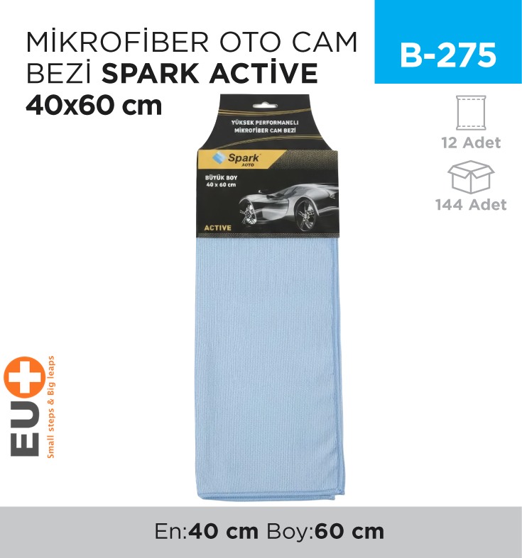 MİKROFİBER OTO CAM BEZİ SPARK ACTİVE 40*60 (MC5560)