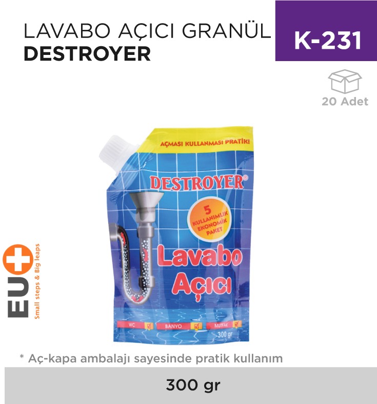 LAVABO AÇICI GRANÜL DESTROYER 300 GR