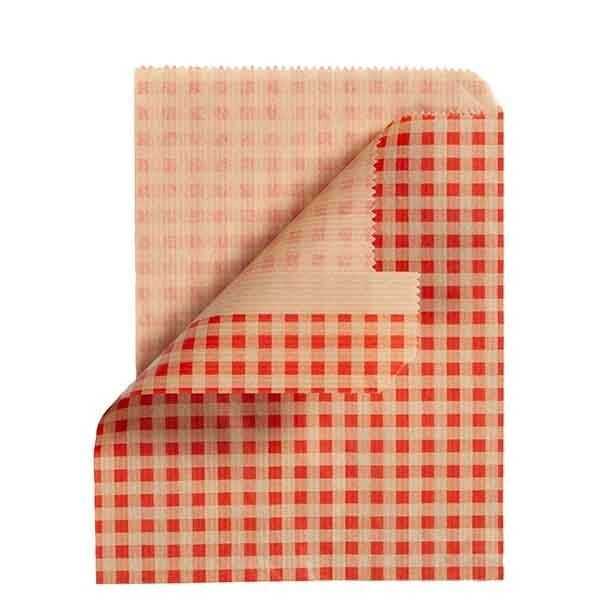 Kraft Hamburger Poşeti Pöti Kare 15x20 cm - 16 cm eninde ve 20 cm boyunda kırmızı ekose desenli, iki tarafı açık, kullan at, şamua kraft hamburger ve tost kağıdıdır. 5 kg'lik bir pakette yaklaşık 1.600 adet ürün bulunmaktadır.
1. kalitede gıda ile temasa uygun, doğa dostu malzemeden üretilmiştir.
Hamburger, tost ve poğaça ile kullanıma uygundur.