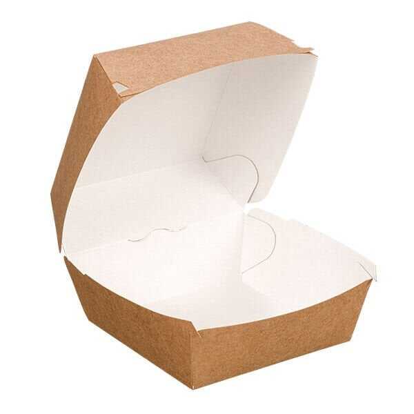 Kraft Karton Hamburger Kutusu 12x12x9 cm Yeni Kilitli