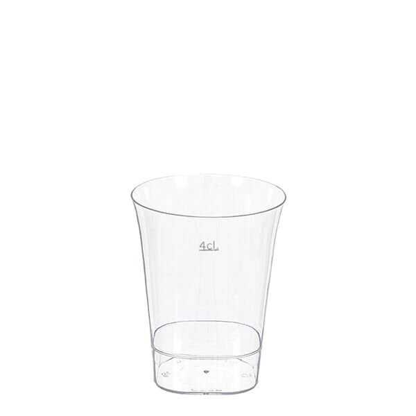Plastik Shot Bardağı 40 cc - 40 cc (4 cl) hacminde, 5,5 cm yüksekliğinde ve 4 cm ağız çapında, şeffaf plastik shot bardağı. Kalın sert plastikten üretilmiş kaliteli bir bardaktır.
Tadımlık tatlı ve aperatiflerin sunumunda kullanılabileceği gibi tekila ve votka gibi içeceklerin sunumunda da kullanılır.
Düğün, davet, parti ve kutlamalarda tek kullanımlık olarak idealdir.