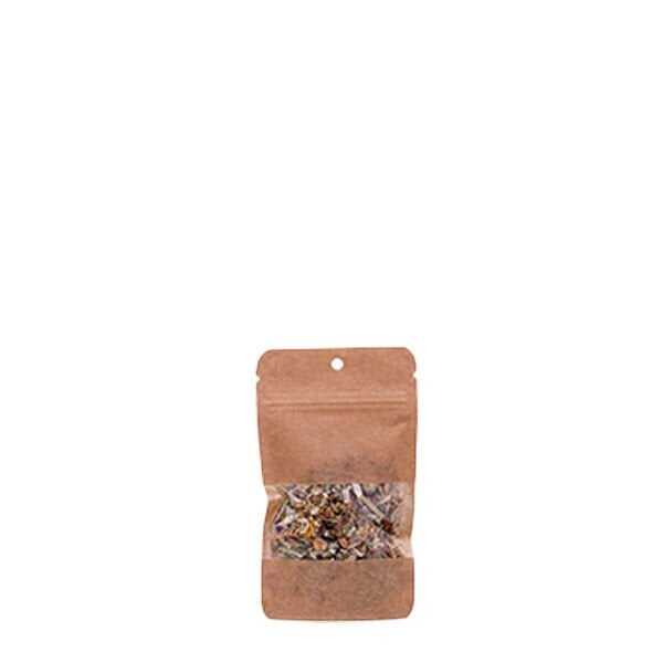 Kraft Pencereli Kilitli Doypack 8.5x14.5x5 cm - 50 gr