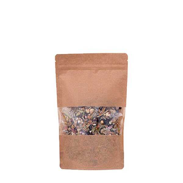 Kraft Pencereli Kilitli Doypack 13x22.5x7 cm - 250 gr - Kraft Pencereli Kilitli Doypack, 13 cm eninde 22,5 cm uzunluğunda ve yaklaşık 250 gr ürün almaktadır. Ürün gramajı, içine konulacak ürüne göre değişebilmektedir. Kraft kağıttan pencereli, gıda ile temasa uygun kilitli doypack ambalajdır.

Kraft Pencereli Torba, kilitli mekanizması sayesinde ürünlerin taze kalmasını ve gıda güvenliğini desteklemektedir. Ön yüzeyinde bulunan penceresi, ürünün tüketici tarafından kolaylıkla görünmesini olanak sağlar. Kraft pencereli kilitli doypack, çevre dostu paketlemeye imkan sunar.

Kraft Pencereli Kilitli Doypack ambalajların 50gr, 100gr, 500gr, 750gr ve 1000gr'lık seçenekleri de yer almaktadır.

Çekilmiş kahve, kahve çekirdeği, kuruyemiş, kuru gıda, bakliyat, baharat, bitki çayları, şekerleme, evcil hayvan yemleri, çikolata vb. ürünlerin kullanım alanları bulunmaktadır.