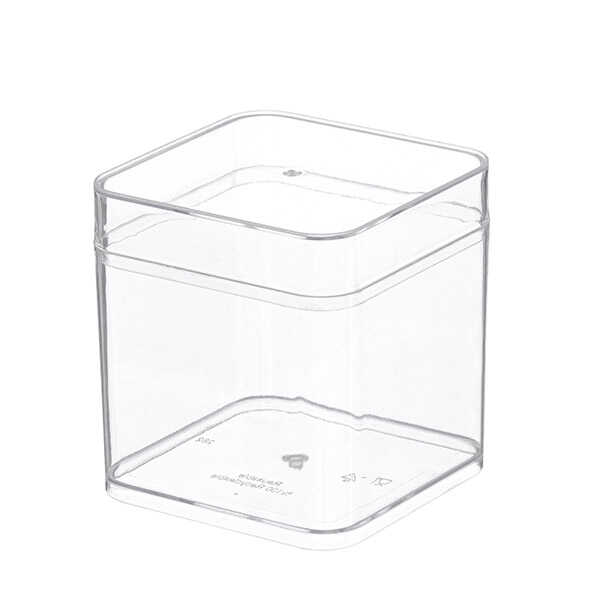 Kapaklı Plastik Kare Tatlı Kabı 250 cc