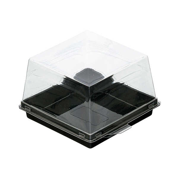 Siyah Taban Kare Pasta Kabı Set 12x12x8 cm - Kare Pasta Kabı Siyah Taban,dıştan dışa 12 cm çapında, 8 cm yüksekliğinde, plastikten alt kısmı siyah renkte kare pasta kabıdır.

Kare Siyah Pasta kabı, şeffaf kapağı sayesinde ürünlerin şık biçimde sergilenmesini sağlar. Ürünün kapağı birlikte satılmaktadır.

Pastaneler ve cafelerin paket servislerinde, pasta, keklerin kolayca taşınabilmesi için ideal bir kare pasta kabıdır.