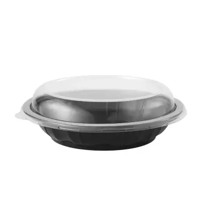 Orego Kapaklı Siyah Salata Kasesi 1000 gr (Sıcağa Dayanıklı) - Ürün delist edilmiştir. Muadil olarak Policap Kapaklı Siyah Salata Kasesi 1000 gr (Sıcağa Dayanıklı) ürünü satın alabilirsiniz.

Orego marka, tabanı siyah kapağı şeffaf renkte, sıcağa dayanıklı, 1000cc hacminde kaliteli, sızdırmaz salata kasesi.

Genişliği 22,5 cm, yüksekliği kapak hariç 5 cm kapak ile birlikte 8 cm'dir. Ürün kap ve kapağı PP malzemeden olduğundan dolayı hem soğuk hem sıcak gıdalar için uygundur.

Kapak ürünle beraber satılmaktadır.

Restaurant ve cafelerin paket servislerinde sıklıkla tercih ettiği bir modeldir.