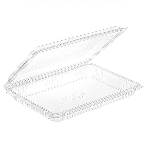 Standart Baklava Kabı 1000 gr - 48 gr ağırlığında, şeffaf renk, kendinden kapaklı sızdırmaz baklava kabı.

Dıştan dışa ölçüsü: 20x27,5 cm yükseklik: 5cm

İçten içe ölçüsü: 16x25 cm yükseklik: 3,5cm

Baklava, kurabiye gibi pastane ürünlerinin paket servisi için uygundur. Reyon servislerinde idealdir.

Sızdırmaz oluşu sayesinde içerisine şerbetli tatlılar da konulabilir. Ramazan aylarında güllaç kabı olarak tercih edilmektedir.