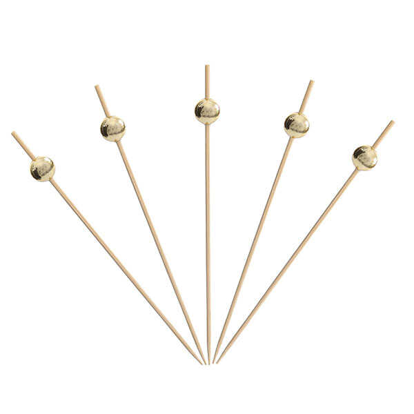 Bambu Altın İnci Top Kürdan 12cm