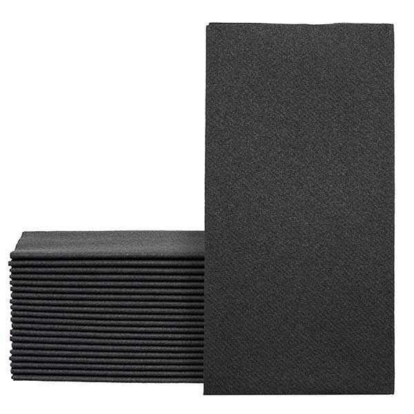 Kitap Katlama Siyah Airlaid Kumaş Dokulu Peçete 33x33cm - 33x33 cm ebatlarında, kitap katlama, tek katlı, yumuşak kumaş dokulu, siyah renkli yüksek kaliteli airlaid peçetedir.

Kitap Katlama Siyah Airlaid Kumaş Dokulu Peçete 40x40cm, restaurant, cafe, bar ve otellerin kumaş peçeteye alternatif kaliteli lüks peçete ihtiyacı için idealdir.

Airlaid peçeteler kumaşa alternatif, kalın dokulu, parçalanmaz ve standart peçetlere göre daha emici olmalarıyla farklılaşır.

Kitap katlama airlaid peçetelerin beyaz ve siyah renk alternatifleri mevcuttur.