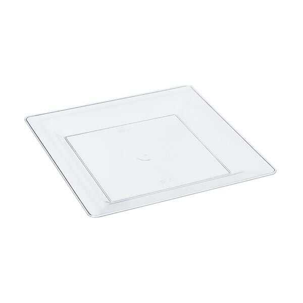 Plastik Kare Şeffaf Tabak 18cm