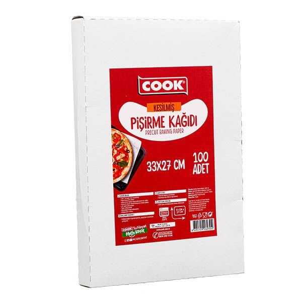 Cook EDT Hazır Kesilmiş Pişirme Kağıdı 33x27 cm - 33 cm genişliğinde, 27 metre uzunluğunda kaliteli catering, cafe ve restaurant mutfaklarına uygun yağlı pişirme kağıdıdır.

Yağlı pişirme kağıdı, fırında pişen yemeklerin fırın tepsisine yağ sürülmesine gerek kalmadan yapışmasına engel olur.

27 metre uzunluğunda olması nedeniyle işletme mutfaklarının yanı sıra evlerde kullanımda da ekonomik bir çözüm sunar.