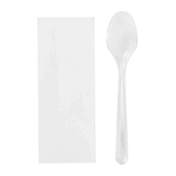 2'li Lüks Tatlı Kaşık Seti - Lüks şeffaf plastik tatlı kaşık, tek kat 30x30 cm peçeteden oluşan jelatin ambalajlı 2 parça yemek setidir.
Restaurant, kafeterya gibi işletmelerin paket servislerinde kullanımı için idealdir.