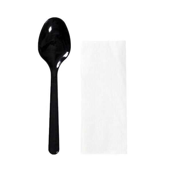 2'li Lüks Siyah Yemek Kaşık Seti - Lüks siyah plastik yemek kaşık, tek kat 30x30 cm peçeteden oluşan jelatin ambalajlı 2 parça yemek setidir.
Restaurant, kafeterya gibi işletmelerin paket servislerinde kullanımı için idealdir.