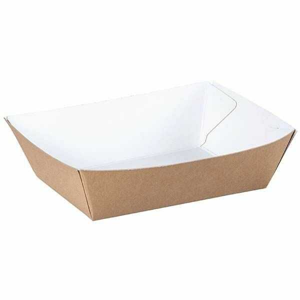 Ekonomik Kraft Karton Kayık Tabak Küçük 11x7 cm