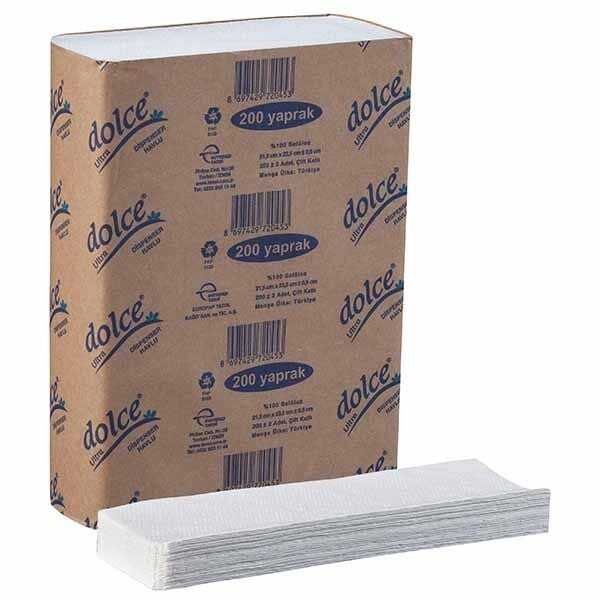 Dolce Z Katlı Dispenser Havlu ULTRA 23.5x22 cm - Bir pakette 200 adet ve bir kolide 12 paket yüksek gramajlı, en üst kalite Z Katlı kağıt havlu bulunmaktadır.
Europap firmasının Dolce Z Katlı ULTRA Havlusu, yüksek gramajlı havlusu ile işletmelerin öncelikli tercihidir. Paket ağırlığı 430 gr, koli ağırlığı 6,5 kg'dir.
- Çift Katlı
- % 100 Selüloz
- 23,5x22 cm Kağıt ebadı
- Yumuşak dokulu
Cafe, otel, restaurant, ofis, catering firmaları, fabrikalar, temizlik firmaları gibi umumi kullanımın olduğu yerlerde hijyenik kullanım sağlar.
Eurupap Tezol firmasının İzmir'deki modern tesislerinde el değmeden %100 sermayesi ile üretilmektedir.