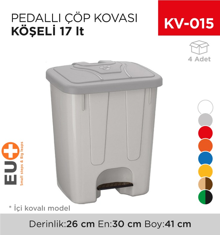 PEDALLI ÇÖP KOVASI KÖŞELİ 17 LT (4245) - 1. Minimum sipariş tutarı 5.000TL'dir (KDV hariç).
2. Fiyatlarımız İzmir teslim fiyatlarıdır; kargo ücreti Kargo ve Teslimat Politikası'na göre hesaplanır (₺100.000 ve üzeri siparişlerde ücretsiz).
3. Spot ve sipariş üzerine tedarik edilen ürünlerde stok durumu ve teslim süresi sipariş onayında bildirilir.
4. Kusurlu, hasarlı veya yanlış gönderilen ürünler, teslimden itibaren 14 gün içinde bildirilmesi hâlinde iade alınır.
5. Şahıs şirketlerine ve tüzel kişilere faturalı satış yapılmaktadır; bireysel tüketicilere satış yapılmamaktadır.
