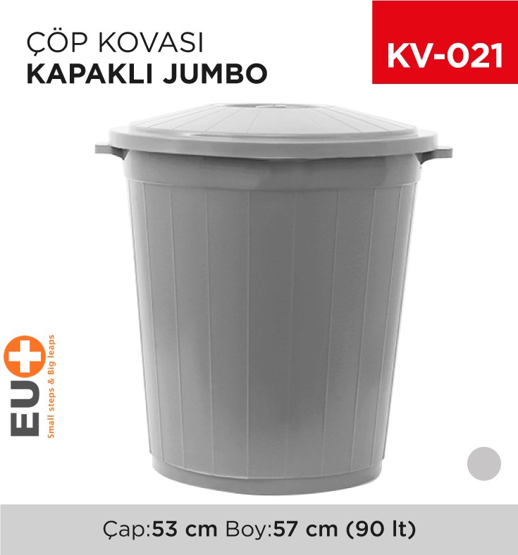 JUMBO ÇÖP KOVASI KAPAKLI 90 LT (UP 100)