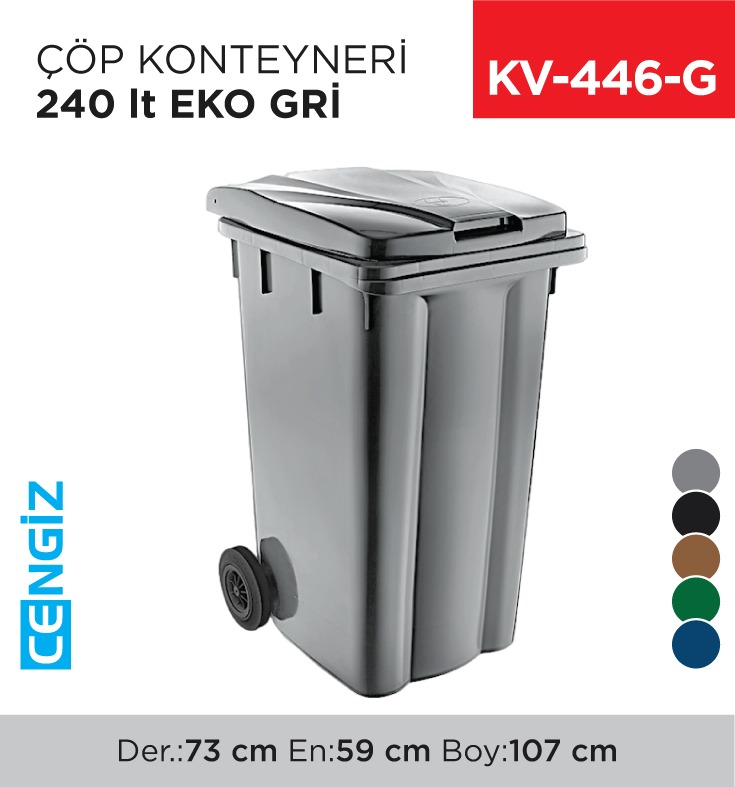 ÇÖP KONTEYNERİ 240 LT EKO GRİ (6511)