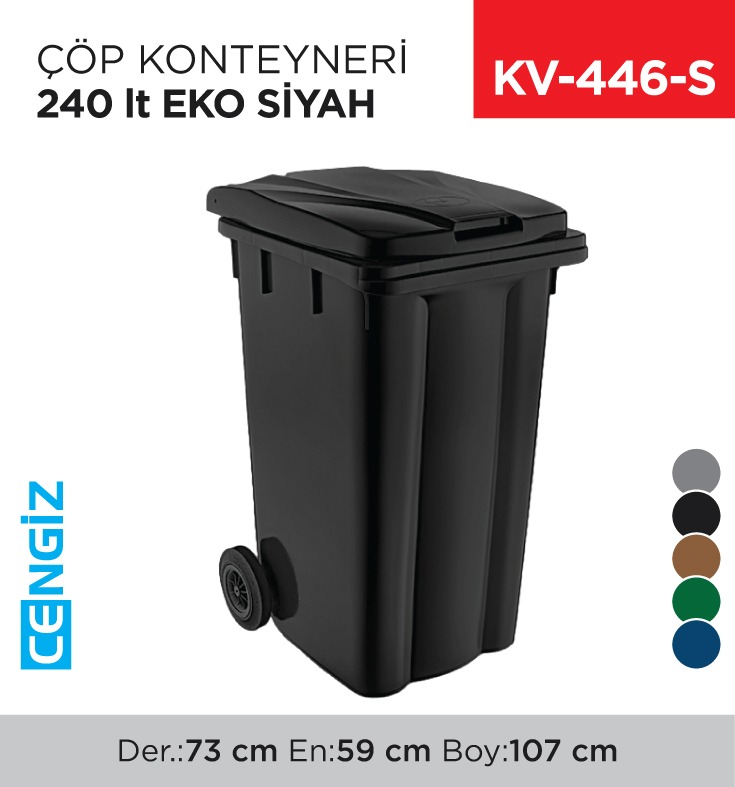 ÇÖP KONTEYNERİ 240 LT EKO SİYAH (6511)