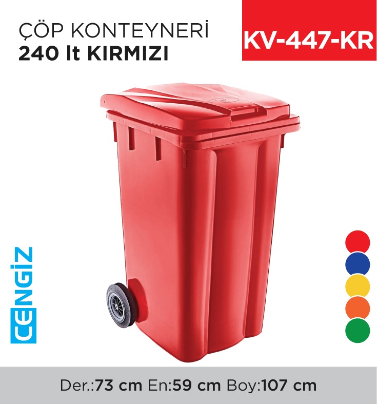 ÇÖP KONTEYNERİ 240 LT KIRMIZI (6510) - 1. Minimum sipariş tutarı 5.000TL'dir (KDV hariç).
2. Fiyatlarımız İzmir teslim fiyatlarıdır; kargo ücreti Kargo ve Teslimat Politikası'na göre hesaplanır (₺100.000 ve üzeri siparişlerde ücretsiz).
3. Spot ve sipariş üzerine tedarik edilen ürünlerde stok durumu ve teslim süresi sipariş onayında bildirilir.
4. Kusurlu, hasarlı veya yanlış gönderilen ürünler, teslimden itibaren 14 gün içinde bildirilmesi hâlinde iade alınır.
5. Şahıs şirketlerine ve tüzel kişilere faturalı satış yapılmaktadır; bireysel tüketicilere satış yapılmamaktadır.