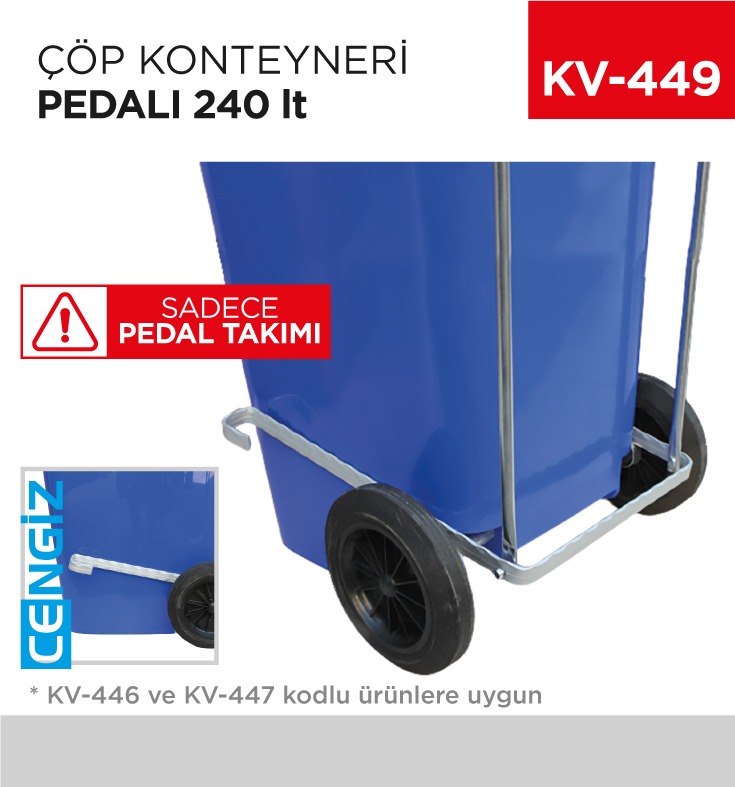 ÇÖP KONTEYNERİ PEDALI 240 LT - 1. Minimum sipariş tutarı 5.000TL'dir (KDV hariç).
2. Fiyatlarımız İzmir teslim fiyatlarıdır; kargo ücreti Kargo ve Teslimat Politikası'na göre hesaplanır (₺100.000 ve üzeri siparişlerde ücretsiz).
3. Spot ve sipariş üzerine tedarik edilen ürünlerde stok durumu ve teslim süresi sipariş onayında bildirilir.
4. Kusurlu, hasarlı veya yanlış gönderilen ürünler, teslimden itibaren 14 gün içinde bildirilmesi hâlinde iade alınır.
5. Şahıs şirketlerine ve tüzel kişilere faturalı satış yapılmaktadır; bireysel tüketicilere satış yapılmamaktadır.