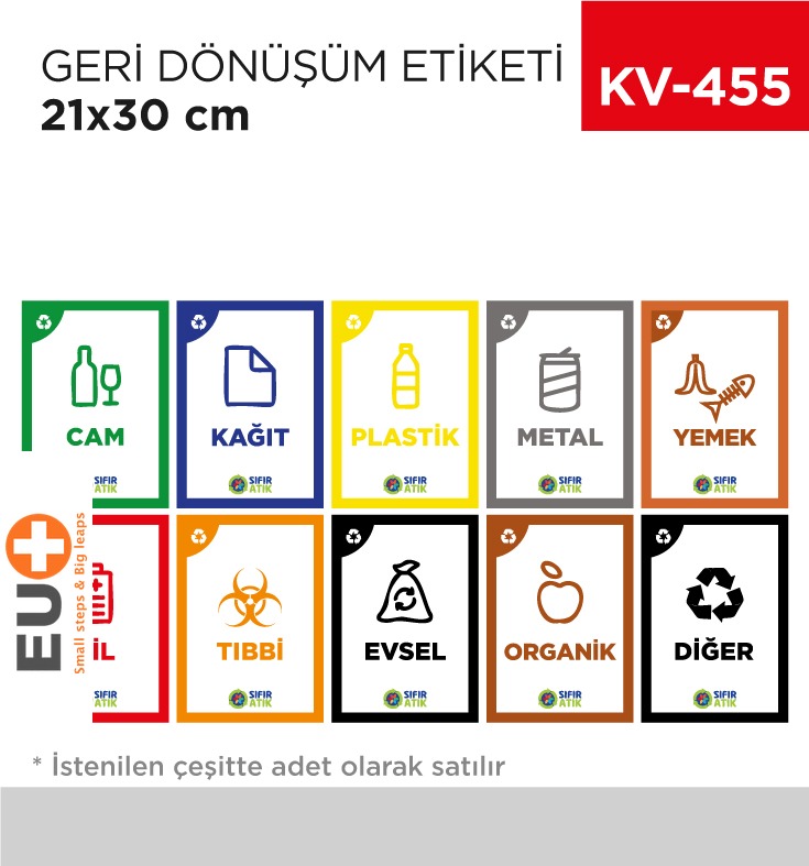 GERİ DÖNÜŞÜM ETİKETİ 21*30 CM - 1. Minimum sipariş tutarı 5.000TL'dir (KDV hariç).
2. Fiyatlarımız İzmir teslim fiyatlarıdır; kargo ücreti Kargo ve Teslimat Politikası'na göre hesaplanır (₺100.000 ve üzeri siparişlerde ücretsiz).
3. Spot ve sipariş üzerine tedarik edilen ürünlerde stok durumu ve teslim süresi sipariş onayında bildirilir.
4. Kusurlu, hasarlı veya yanlış gönderilen ürünler, teslimden itibaren 14 gün içinde bildirilmesi hâlinde iade alınır.
5. Şahıs şirketlerine ve tüzel kişilere faturalı satış yapılmaktadır; bireysel tüketicilere satış yapılmamaktadır.