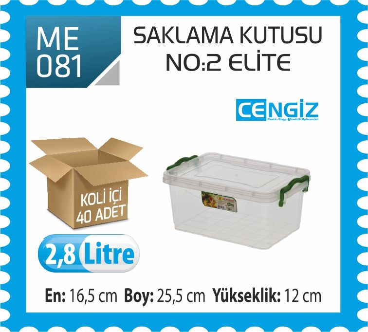 SAKLAMA KUTUSU NO:2 ELİTE 2,8 LT (2675)