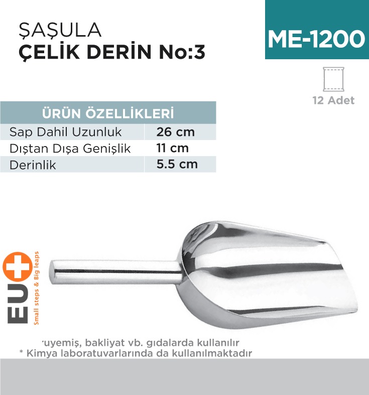 ŞAŞULA ÇELİK DERİN NO:3 (26 CM) (CEK-27)