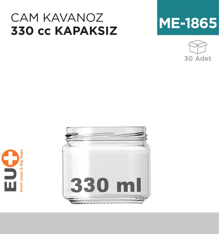 CAM KAVANOZ 330 CC KAPAKSIZ