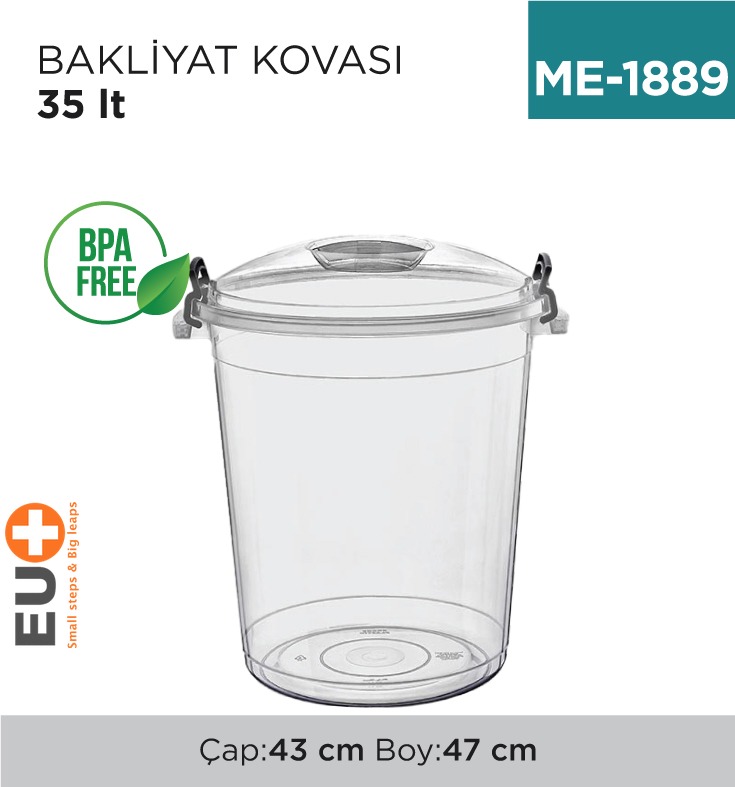 BAKLİYAT KOVASI ŞEFFAF 35 LT (E-579)