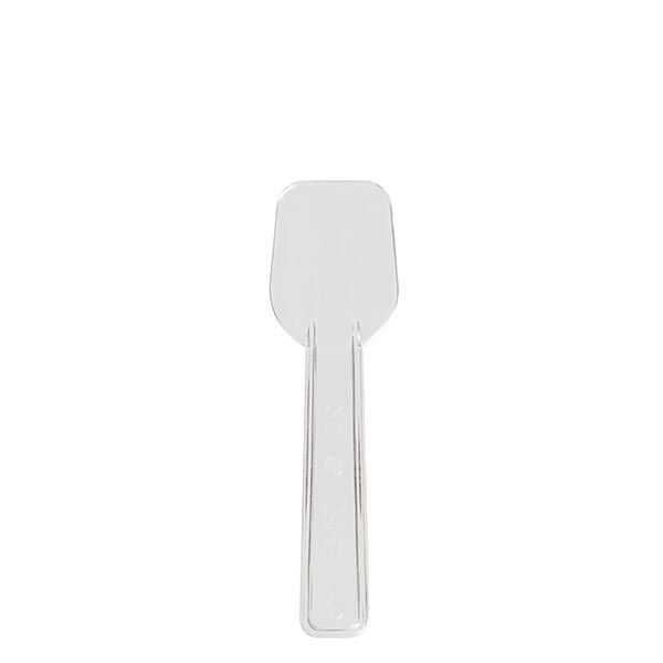 Plastik Dondurma Kaşığı Şeffaf - 7,3 cm uzunluğunda, şeffaf renk, tek kullanımlık plastik dondurma kaşığı.
Tatlı ve dondurma sunumu yapan işletmelerin gerek işletme içerisinde gerek paket servislerinde şık bir sunum sağlayıp, kullanat ürün olması sebebiyle de tercih edilmektedir.