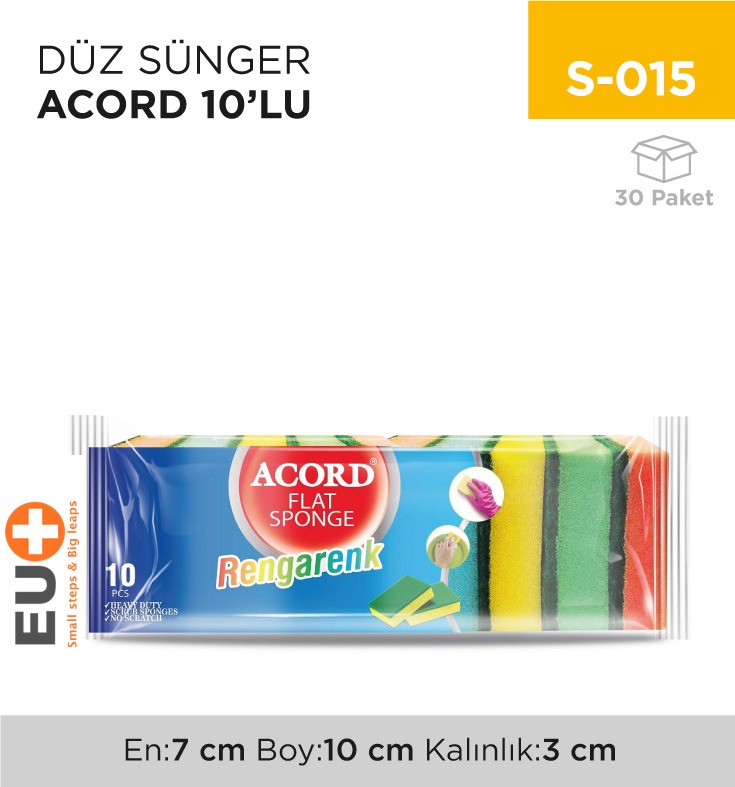 DÜZ SÜNGER ACORD 10LU