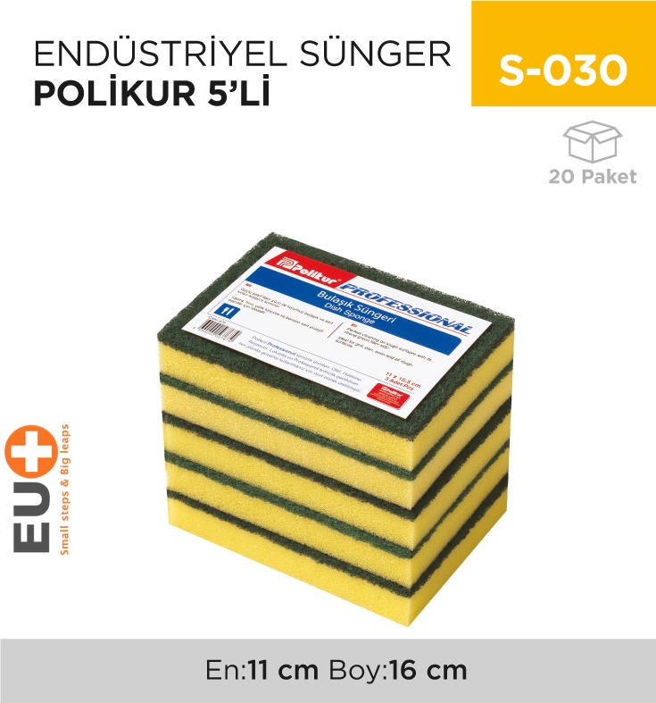 ENDÜSTRİYEL SÜNGER POLİKUR 5Lİ (679)