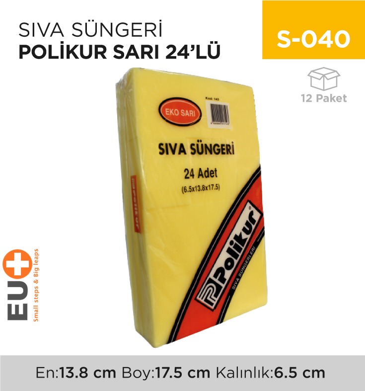SIVA SÜNGERİ POLİKUR SARI 24LÜ (143)