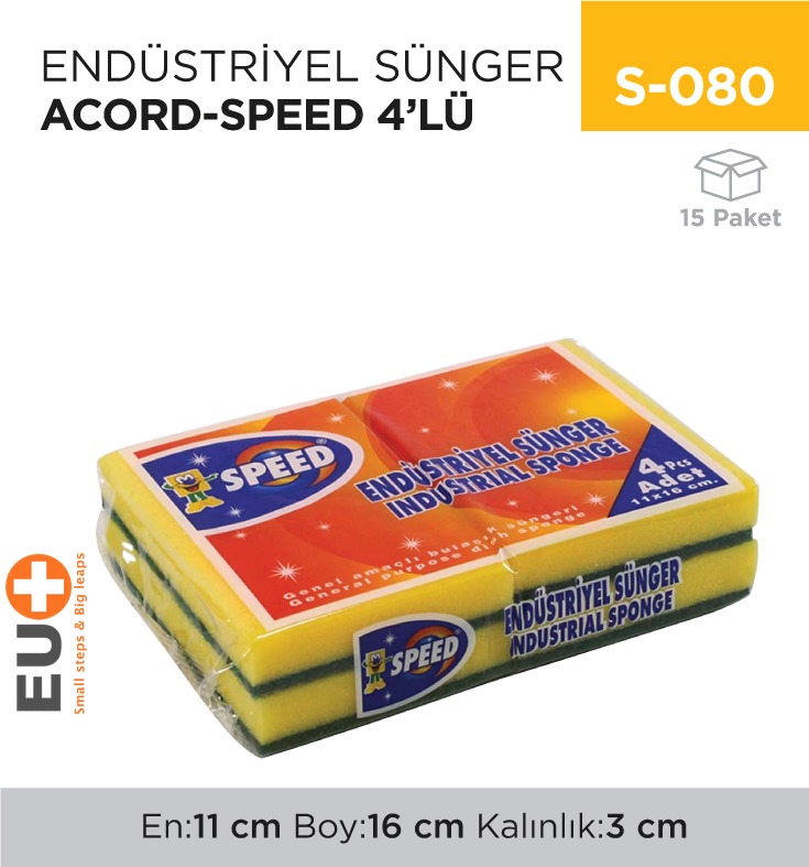 ENDÜSTRİYEL SÜNGER ACORD-SPEED 4LÜ