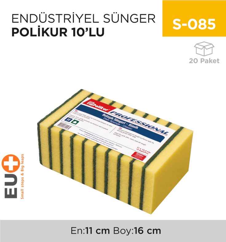 ENDÜSTRİYEL SÜNGER POLİKUR 10LU (2650)