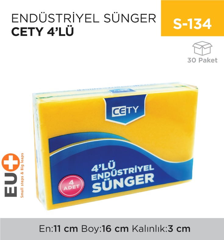 ENDÜSTRİYEL SÜNGER CETY 4LÜ