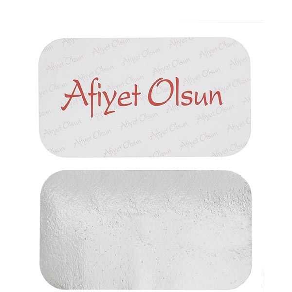 Alüminyum Kapak 500 gr - 500 gr alüminyum kase ile uyumlu, 11 x 20 cm ebatlarında dikdörtgen alüminyum kase kapağı.
Metalize lamineli karton yüzeyi sayesinde sıcaklığı muhafaza eder.
Cafe ve restoranların paket servisleri için idealdir.
Kapak kullanımı ile gıdalarınızın daha uzun süre tazeliğini koruyarak muhafaza edebilirsiniz.
