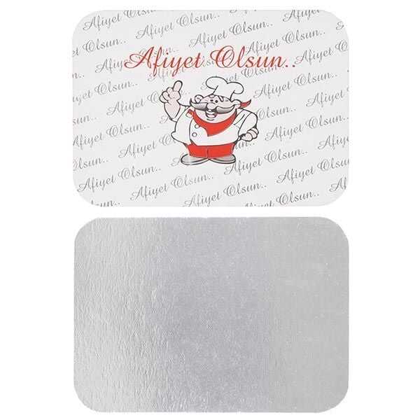 Alüminyum Kapak 1000 gr - 1000 gr alüminyum kase ile uyumlu, 15 x 21 cm ebatlarında dikdörtgen alüminyum kase kapağı.
Metalize lamineli karton yüzeyi sayesinde sıcaklığı muhafaza eder.
Cafe ve restoranların paket servisleri için idealdir.
Kapak kullanımı ile gıdalarınız daha uzun süre tazeliğini koruyarak muhafaza edebilirsiniz.