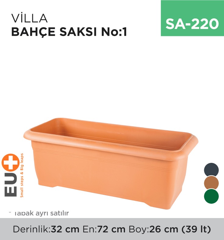 VİLLA BAHÇE SAKSI NO:1 TABAKSIZ (39 LT) - 1. Minimum sipariş tutarı 5.000TL'dir (KDV hariç).
2. Fiyatlarımız İzmir teslim fiyatlarıdır; kargo ücreti Kargo ve Teslimat Politikası'na göre hesaplanır (₺100.000 ve üzeri siparişlerde ücretsiz).
3. Spot ve sipariş üzerine tedarik edilen ürünlerde stok durumu ve teslim süresi sipariş onayında bildirilir.
4. Kusurlu, hasarlı veya yanlış gönderilen ürünler, teslimden itibaren 14 gün içinde bildirilmesi hâlinde iade alınır.
5. Şahıs şirketlerine ve tüzel kişilere faturalı satış yapılmaktadır; bireysel tüketicilere satış yapılmamaktadır.