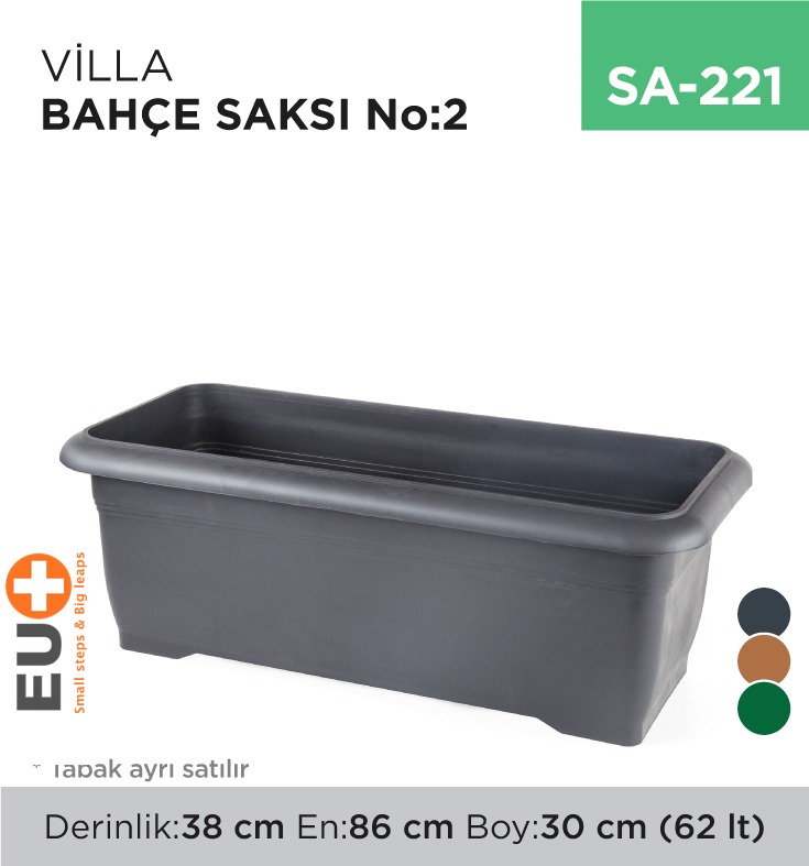 VİLLA BAHÇE SAKSI NO:2 TABAKSIZ (62 LT) - 1. Minimum sipariş tutarı 5.000TL'dir (KDV hariç).
2. Fiyatlarımız İzmir teslim fiyatlarıdır; kargo ücreti Kargo ve Teslimat Politikası'na göre hesaplanır (₺100.000 ve üzeri siparişlerde ücretsiz).
3. Spot ve sipariş üzerine tedarik edilen ürünlerde stok durumu ve teslim süresi sipariş onayında bildirilir.
4. Kusurlu, hasarlı veya yanlış gönderilen ürünler, teslimden itibaren 14 gün içinde bildirilmesi hâlinde iade alınır.
5. Şahıs şirketlerine ve tüzel kişilere faturalı satış yapılmaktadır; bireysel tüketicilere satış yapılmamaktadır.