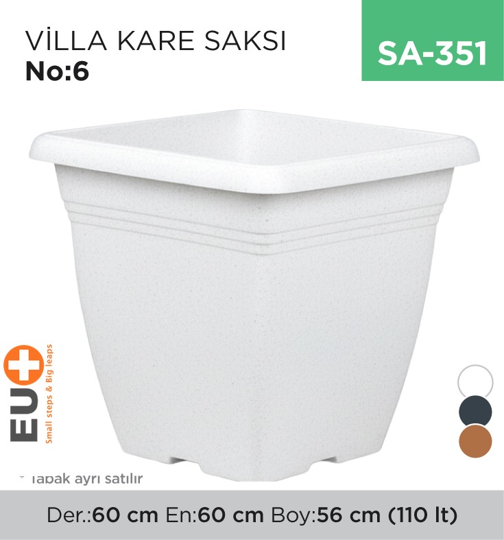 VİLLA KARE SAKSI NO:6 TABAKSIZ (110 LT) (VKS6)