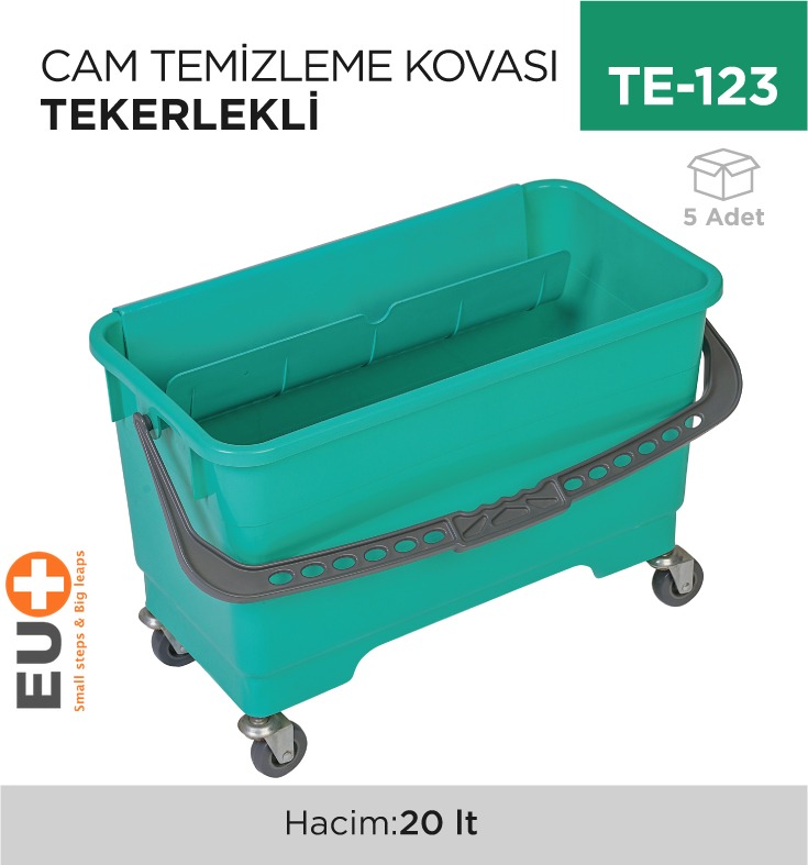 CAM TEMİZLEME KOVASI TEKERLEKLİ EKO (CK 066)