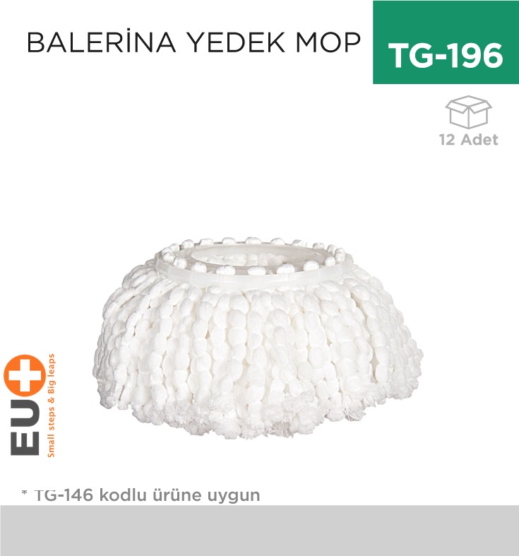 DÖNERLİ YEDEK MOP BALERİNA (F 173) - 1. Minimum sipariş tutarı 5.000TL'dir (KDV hariç).
2. Fiyatlarımız İzmir teslim fiyatlarıdır; kargo ücreti Kargo ve Teslimat Politikası'na göre hesaplanır (₺100.000 ve üzeri siparişlerde ücretsiz).
3. Spot ve sipariş üzerine tedarik edilen ürünlerde stok durumu ve teslim süresi sipariş onayında bildirilir.
4. Kusurlu, hasarlı veya yanlış gönderilen ürünler, teslimden itibaren 14 gün içinde bildirilmesi hâlinde iade alınır.
5. Şahıs şirketlerine ve tüzel kişilere faturalı satış yapılmaktadır; bireysel tüketicilere satış yapılmamaktadır.