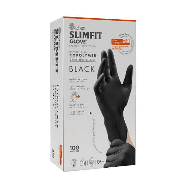 Reflex Slim Fit Pudrasız Eldiven Siyah Medium